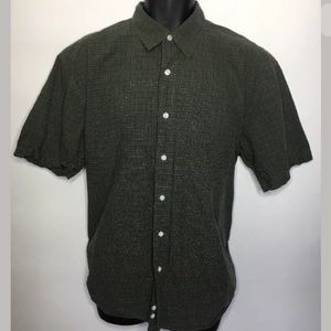 Eddie Bauer Short Sleeve Green Button Down Shirt